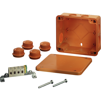 FK 7105 - Коробка ответвительная огнестойкая E30 и E90  для пожароопасных зон, IP 65, размер 168х143х71, цвет оранжевый