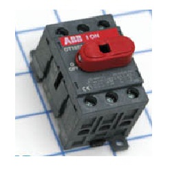 Рубильник OT40F3 до 40А 3х-полюсный для установки на DIN-рейку или монтажную плату (с резерв. ручкой)